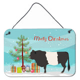 Caroline'S Treasures Belted Galloway Cow Christmas Metal Print, 8 X 12