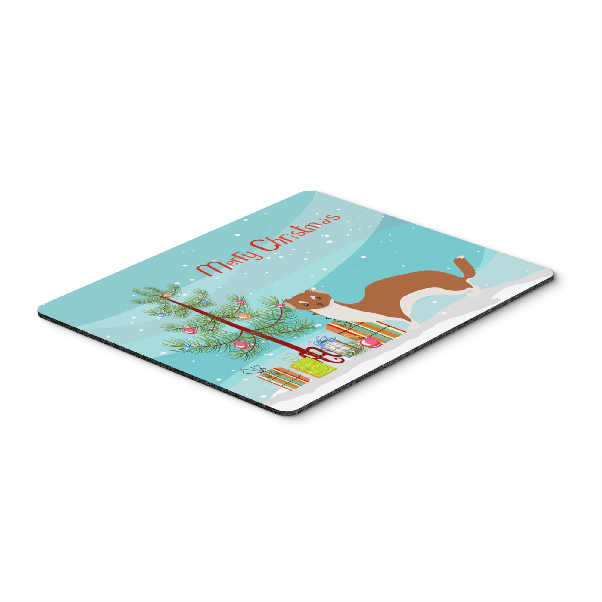 Caroline'S Treasures Weasel Christmas Mouse & Hot Pad Or Trivet, 7.75 X 9.25, Multicolor (Bb9237Mp)