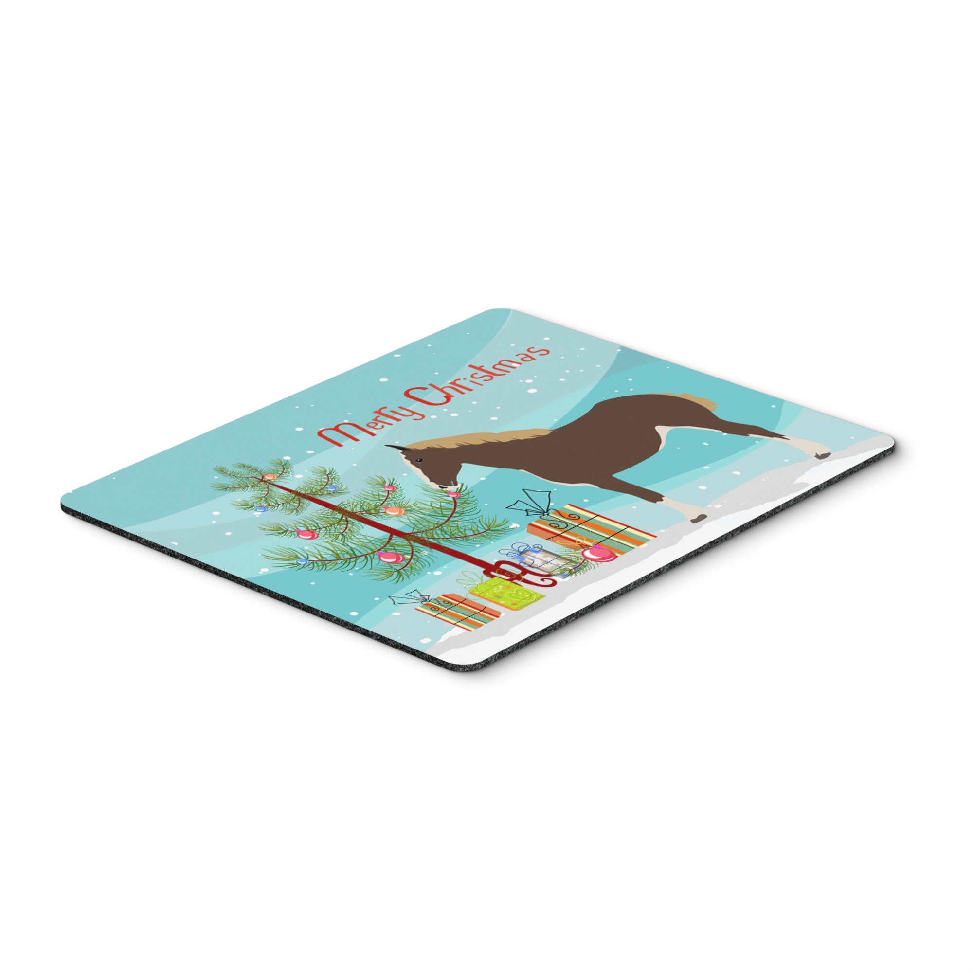 Caroline'S Treasures Percheron Horse Christmas Mouse & Hot Pad Or Trivet, 7.75 X 9.25, Multicolor (Bb9273Mp)