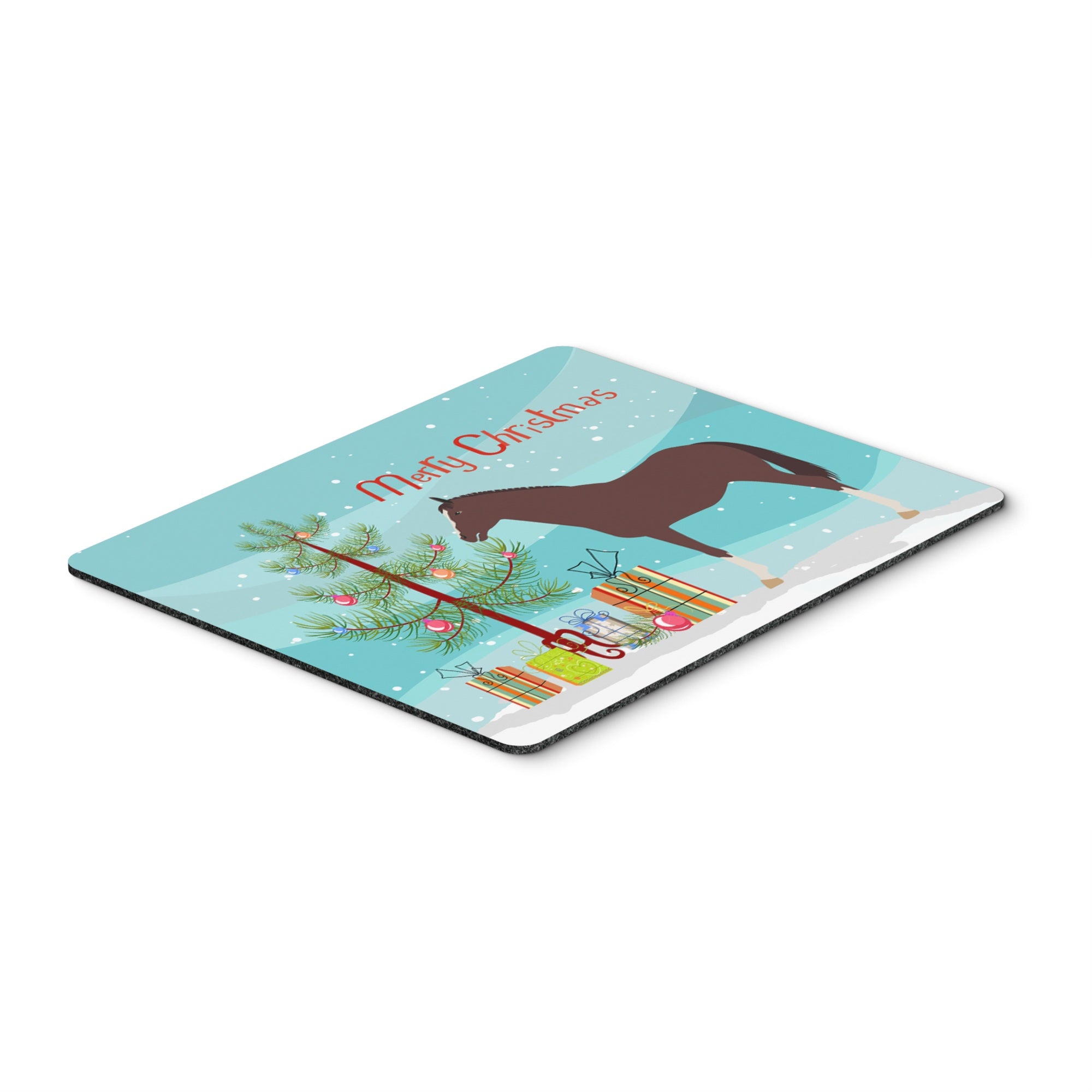 Caroline'S Treasures English Thoroughbred Horse Christmas Mouse & Hot Pad Or Trivet, 7.75 X 9.25, Multicolor (Bb9280Mp