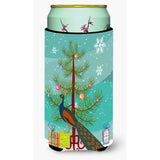 Caroline'S Treasures Indian Peacock Peafowl Christmas Decorative Can Hugger, Tall, Multicolor