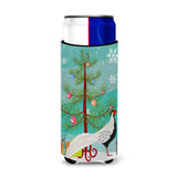 Caroline'S Treasures Silver Pheasant Christmas Decorative Can Hugger, Slim, Multicolor