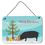 Caroline'S Treasures Devon Large Black Pig Christmas Metal Print, 8 X 12