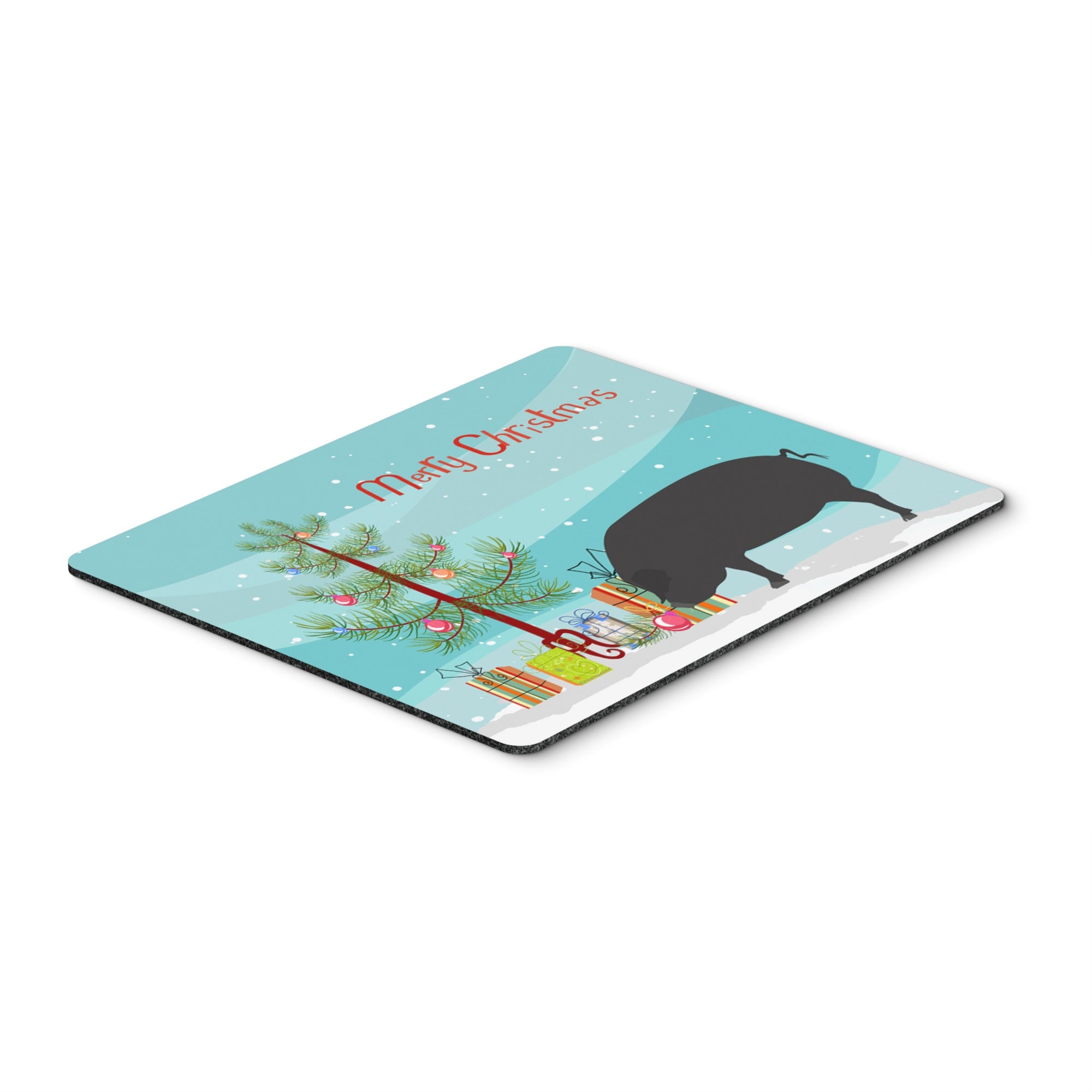 Caroline'S Treasures Devon Large Black Pig Christmas Mouse & Hot Pad Or Trivet, 7.75 X 9.25, Multicolor (Bb9298Mp)