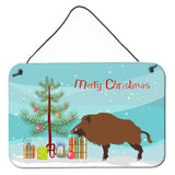 Caroline'S Treasures Wild Boar Pig Christmas Metal Print, 8 X 12