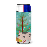 Caroline'S Treasures Gloucester Old Spot Pig Christmas Decorative Can Hugger, Slim, Multicolor