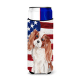 Caroline'S Treasures Blenheim Cavalier Spaniel Patriotic Decorative Can Hugger, Slim, Multicolor