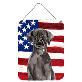 Caroline'S Treasures Black Labrador Patriotic Metal Print, 16 X 12, Multicolor