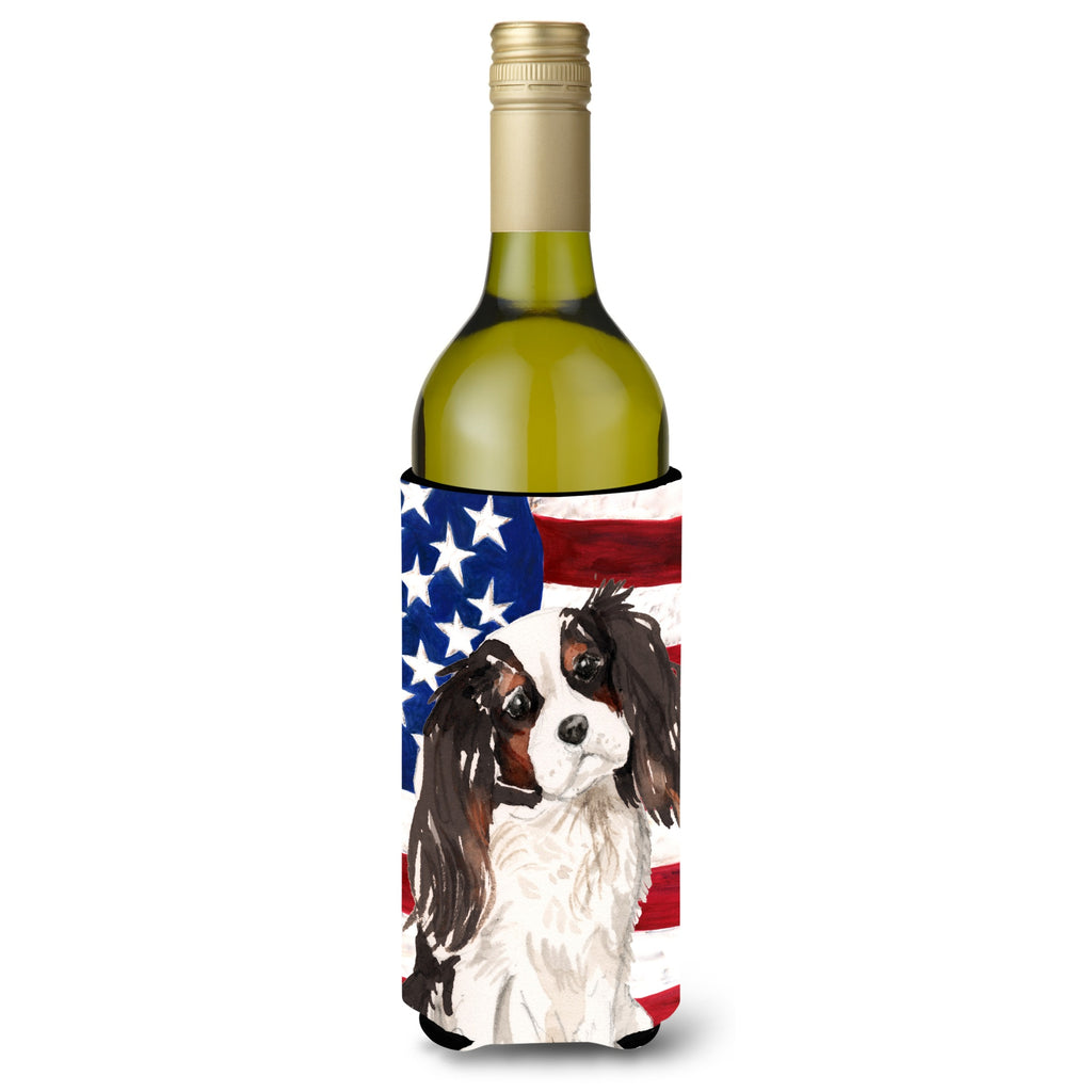 Tricolor Cavalier Spaniel Patriotic Decorative Can Hugger, Slim