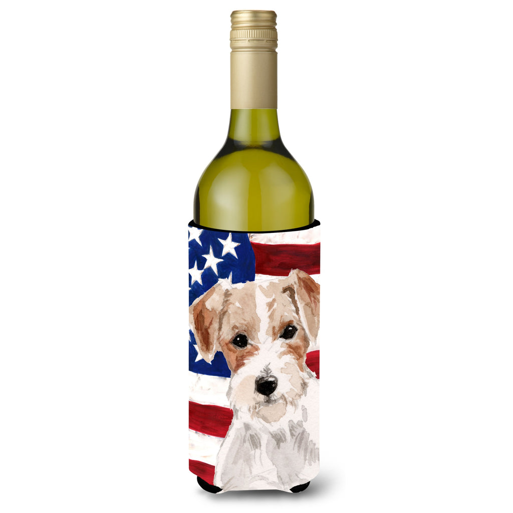 Wire Hair Jack Russell Patriotic Decorative Bottle Hugger