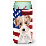Caroline'S Treasures Wire Hair Jack Russell Patriotic Decorative Can Hugger, Tall, Multicolor