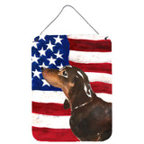 Caroline'S Treasures Black And Tan Dachshund Patriotic Metal Print, 16 X 12, Multicolor