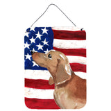 Caroline'S Treasures Red Tan Dachshund Patriotic Metal Print, 16 X 12, Multicolor