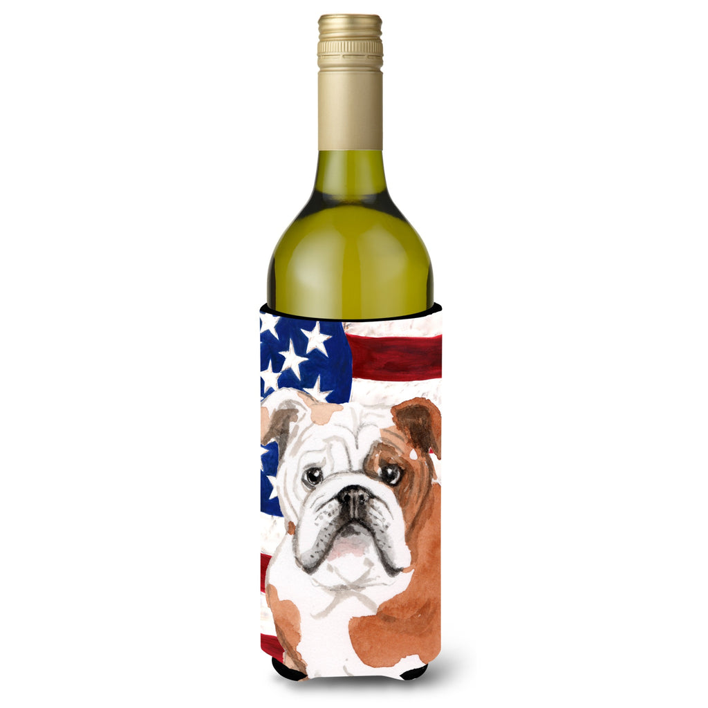 Caroline's Treasures English Bulldog Patriotic Decorative Can Hugger, Slim - Thumbnail 2