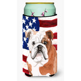 Caroline'S Treasures English Bulldog Patriotic Decorative Can Hugger, Tall, Multicolor