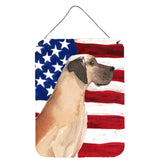 Caroline'S Treasures Fawn Natural Dane Patriotic Metal Print, 16 X 12, Multicolor