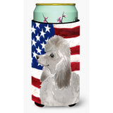Caroline'S Treasures Grey Standard Poodle Patriotic Decorative Can Hugger, Tall, Multicolor