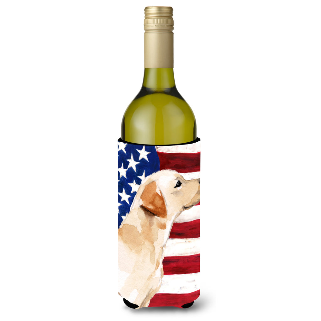 Yellow Labrador #2 Patriotic Decorative Bottle Hugger