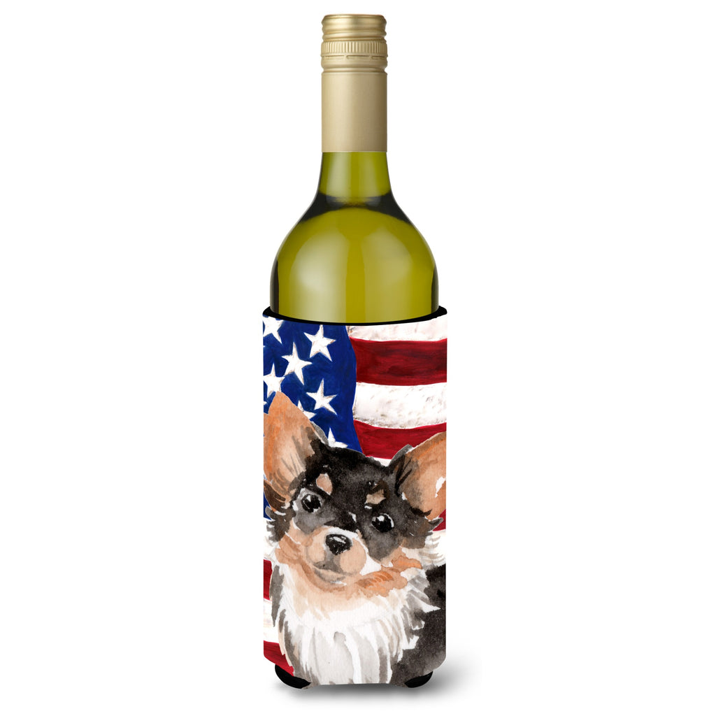 Caroline'S Treasures Long Haired Chihuahua Patriotic Decorative Bottle Hugger - Thumbnail 2