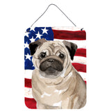 Caroline'S Treasures Fawn Pug Patriotic Metal Print, 16 X 12, Multicolor