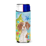 Caroline'S Treasures Brittany Spaniel Christmas Decorative Can Hugger, Slim, Multicolor