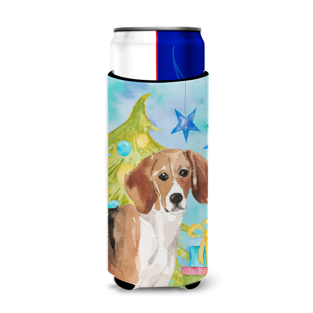 Beagle Christmas Decorative Can Hugger, Slim