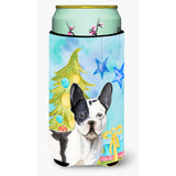 Caroline'S Treasures Black White French Bulldog Christmas Decorative Can Hugger, Tall, Multicolor