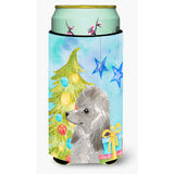 Caroline'S Treasures Grey Standard Poodle Christmas Decorative Can Hugger, Tall, Multicolor