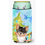 Caroline'S Treasures Long Haired Chihuahua Christmas Decorative Can Hugger, Tall, Multicolor