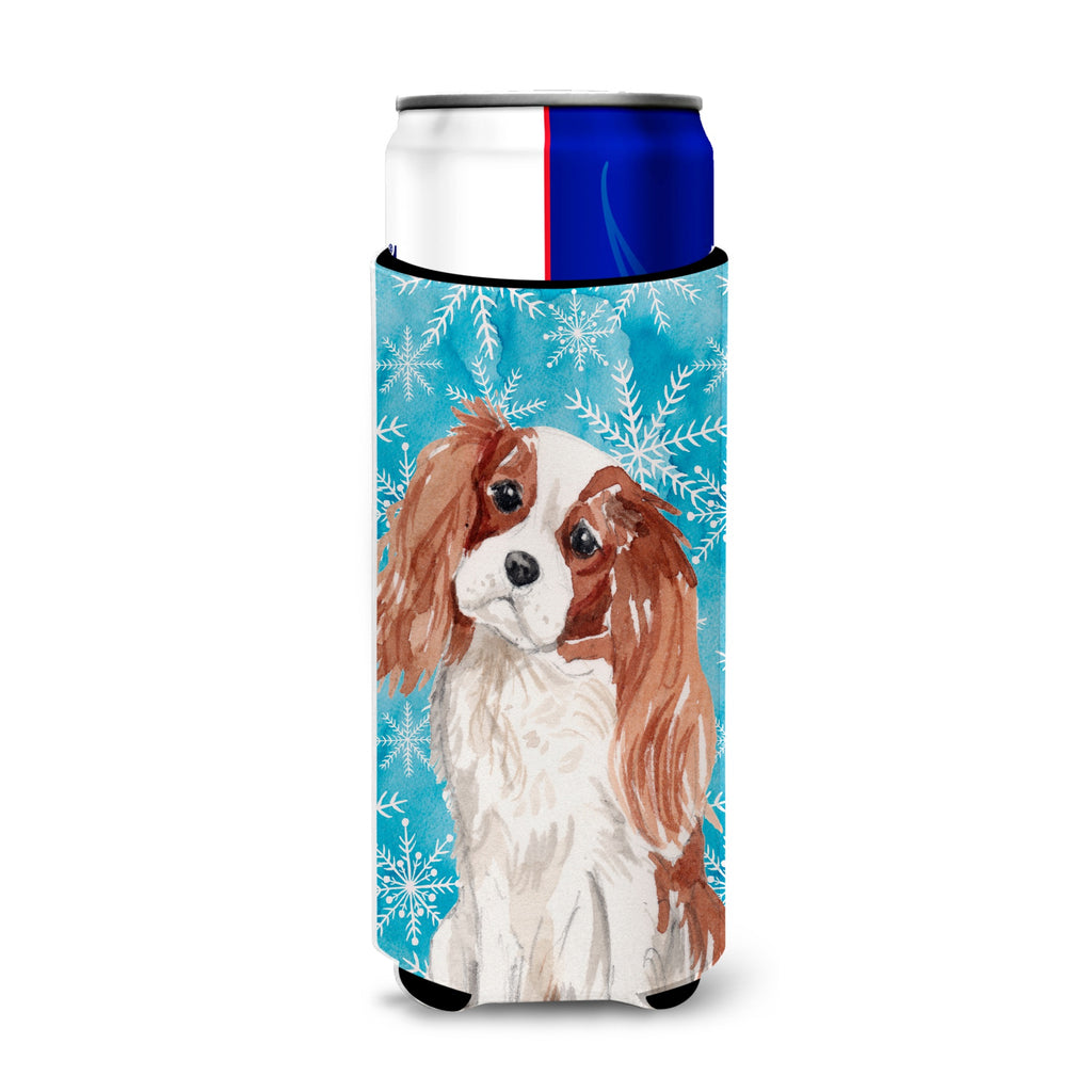 Caroline'S Treasures Blenheim Cavalier Spaniel Winter Decorative Can Hugger, Slim
