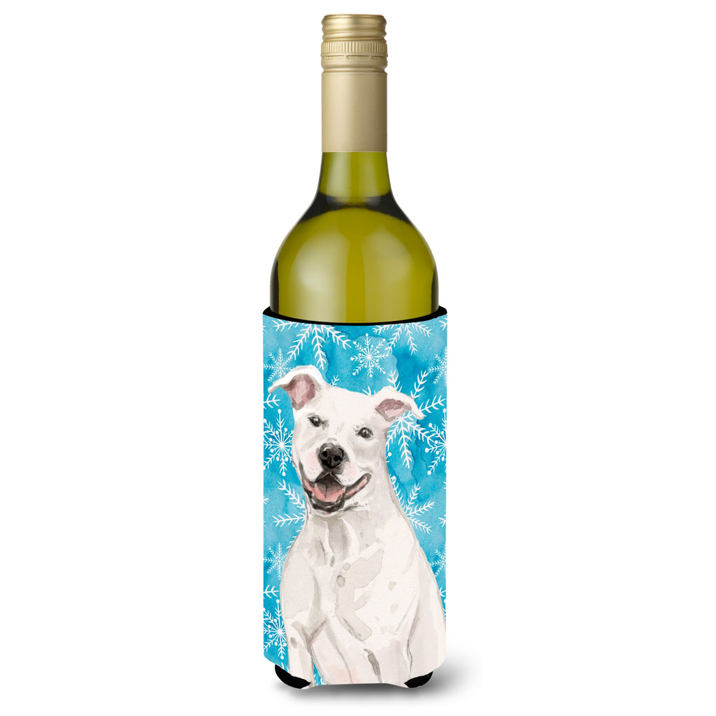 Caroline'S Treasures White Staffie Bull Terrier Winter Decorative Can Hugger, Tall - Thumbnail 5