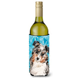 Caroline'S Treasures Australian Shepherd Winter Decorative Bottle Hugger, 750Ml, Multicolor
