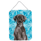 Caroline'S Treasures Black Labrador Winter Metal Print, 16 X 12, Multicolor