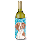 Caroline'S Treasures Brittany Spaniel Winter Decorative Bottle Hugger, 750Ml, Multicolor