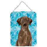 Caroline'S Treasures Chocolate Labrador Winter Metal Print, 16 X 12, Multicolor