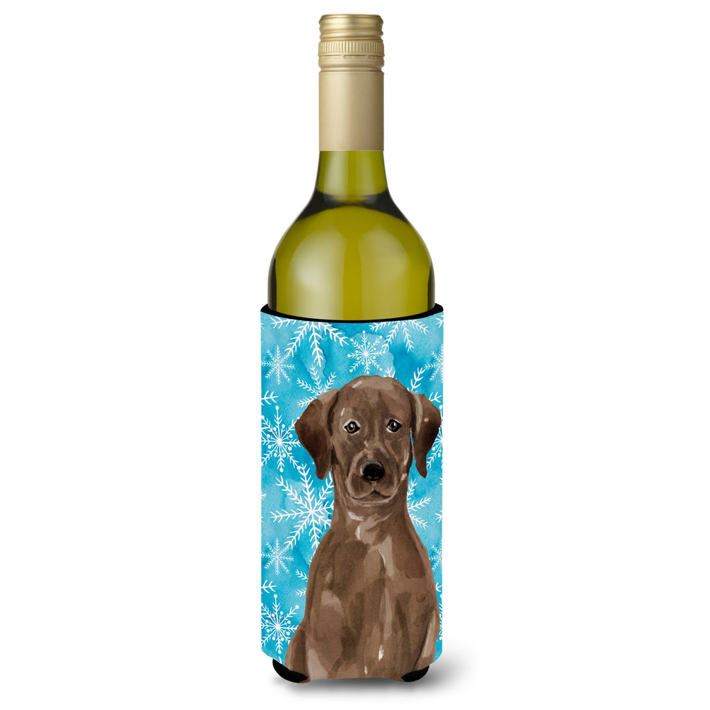 Caroline'S Treasures Chocolate Labrador Winter Decorative Bottle Hugger