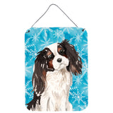 Caroline'S Treasures Tricolor Cavalier Spaniel Winter Metal Print, 16 X 12, Multicolor