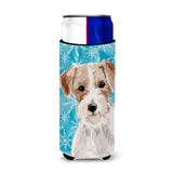 Caroline'S Treasures Wire Hair Jack Russell Winter Decorative Can Hugger, Slim, Multicolor