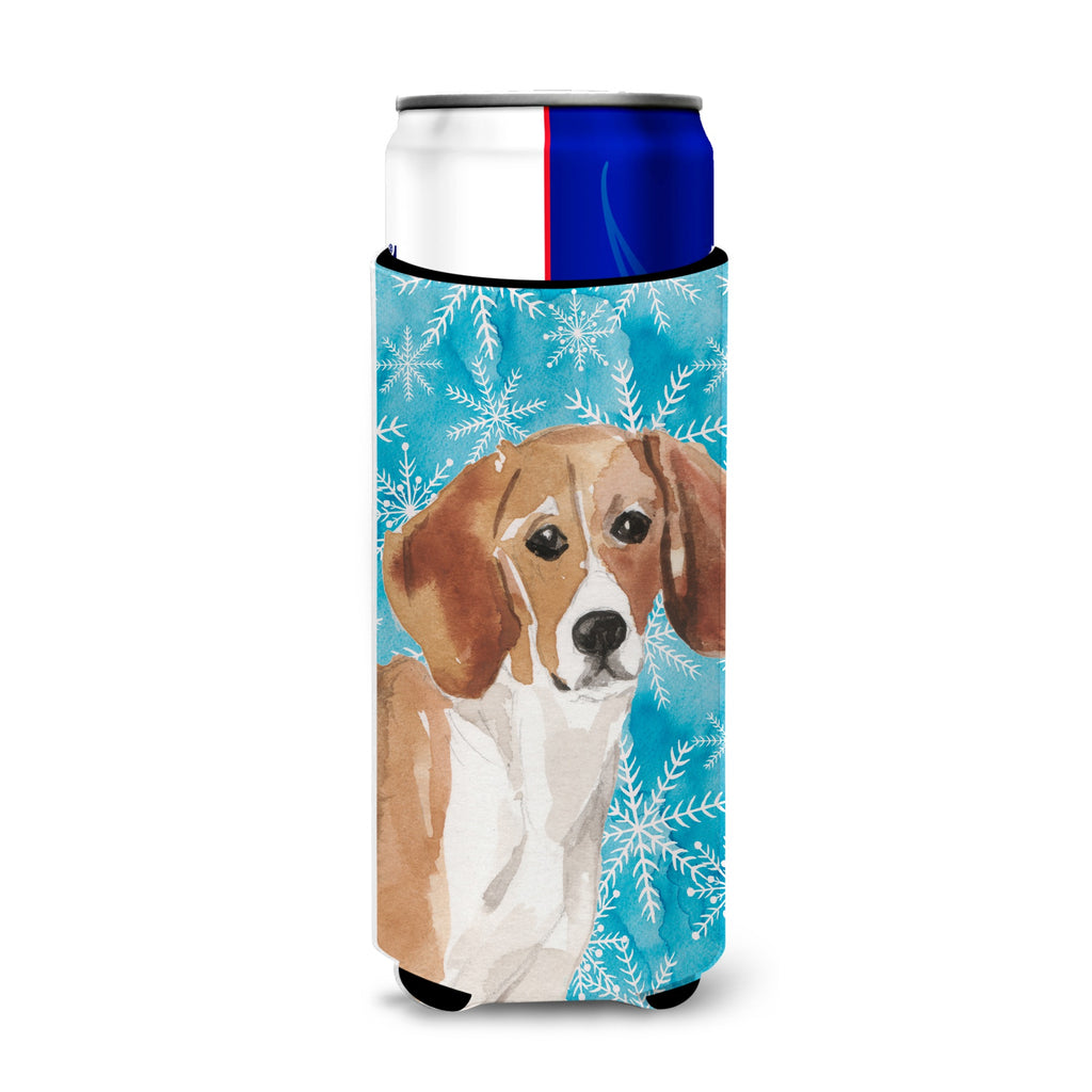 Beagle Winter Decorative Can Hugger, Slim
