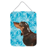 Caroline'S Treasures Black And Tan Dachshund Winter Metal Print, 16 X 12, Multicolor