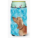 Caroline'S Treasures Red Tan Dachshund Winter Decorative Can Hugger, Tall, Multicolor