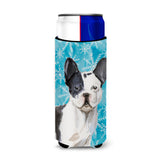 Caroline'S Treasures Black White French Bulldog Winter Decorative Can Hugger, Slim, Multicolor