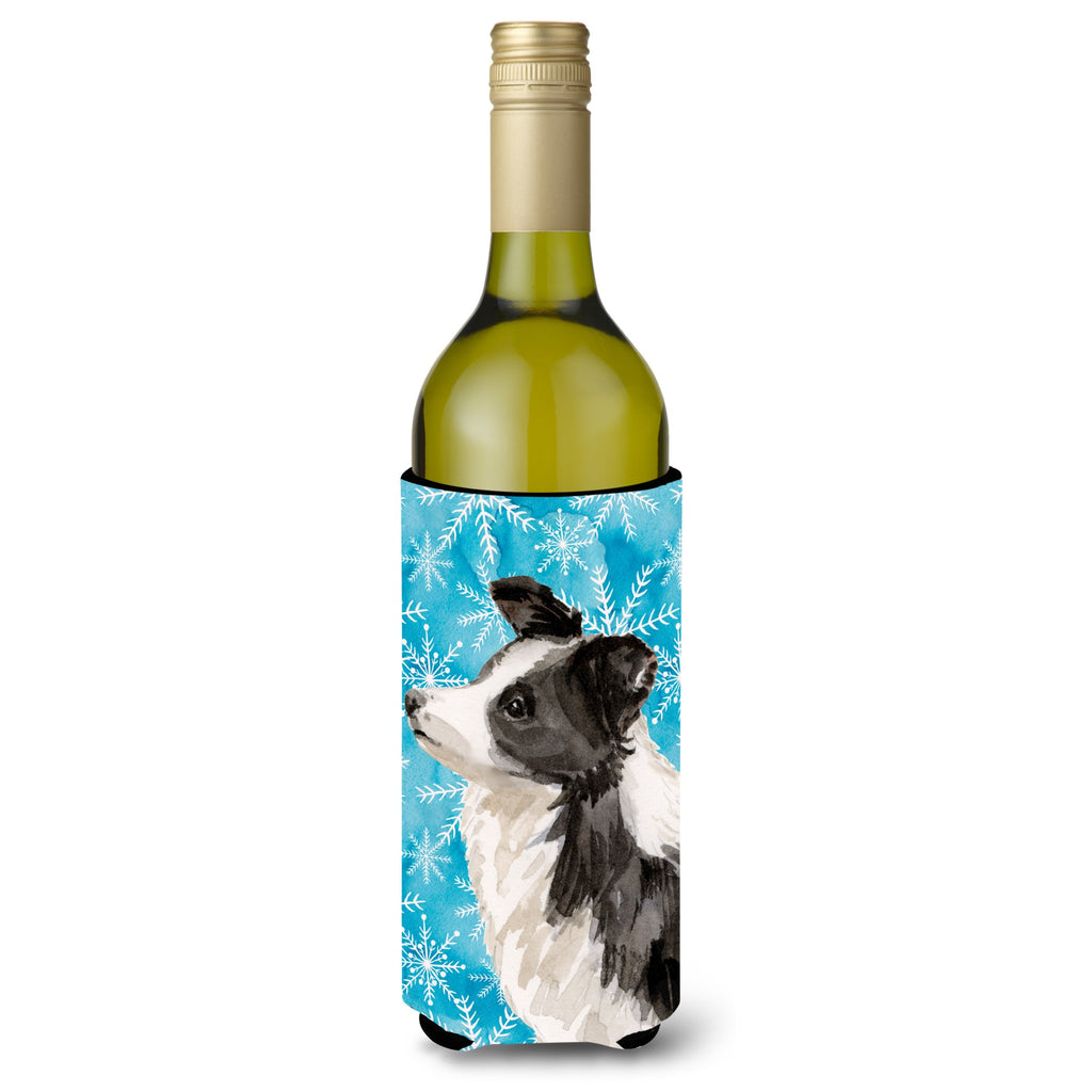 Caroline's Treasures Border Collie Winter Decorative Can Hugger, Tall
