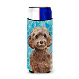 Caroline'S Treasures Brown Cockapoo Winter Decorative Can Hugger, Slim, Multicolor