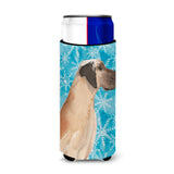 Caroline'S Treasures Fawn Natural Dane Winter Decorative Can Hugger, Slim, Multicolor