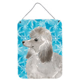 Caroline'S Treasures Grey Standard Poodle Winter Metal Print, 16 X 12, Multicolor