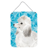 Caroline'S Treasures White Standard Poodle Winter Metal Print, 16 X 12, Multicolor