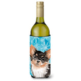 Caroline'S Treasures Long Haired Chihuahua Winter Decorative Bottle Hugger, 750Ml, Multicolor