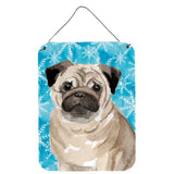 Caroline'S Treasures Fawn Pug Winter Metal Print, 16 X 12, Multicolor