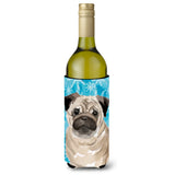 Caroline'S Treasures Fawn Pug Winter Decorative Bottle Hugger, 750Ml, Multicolor